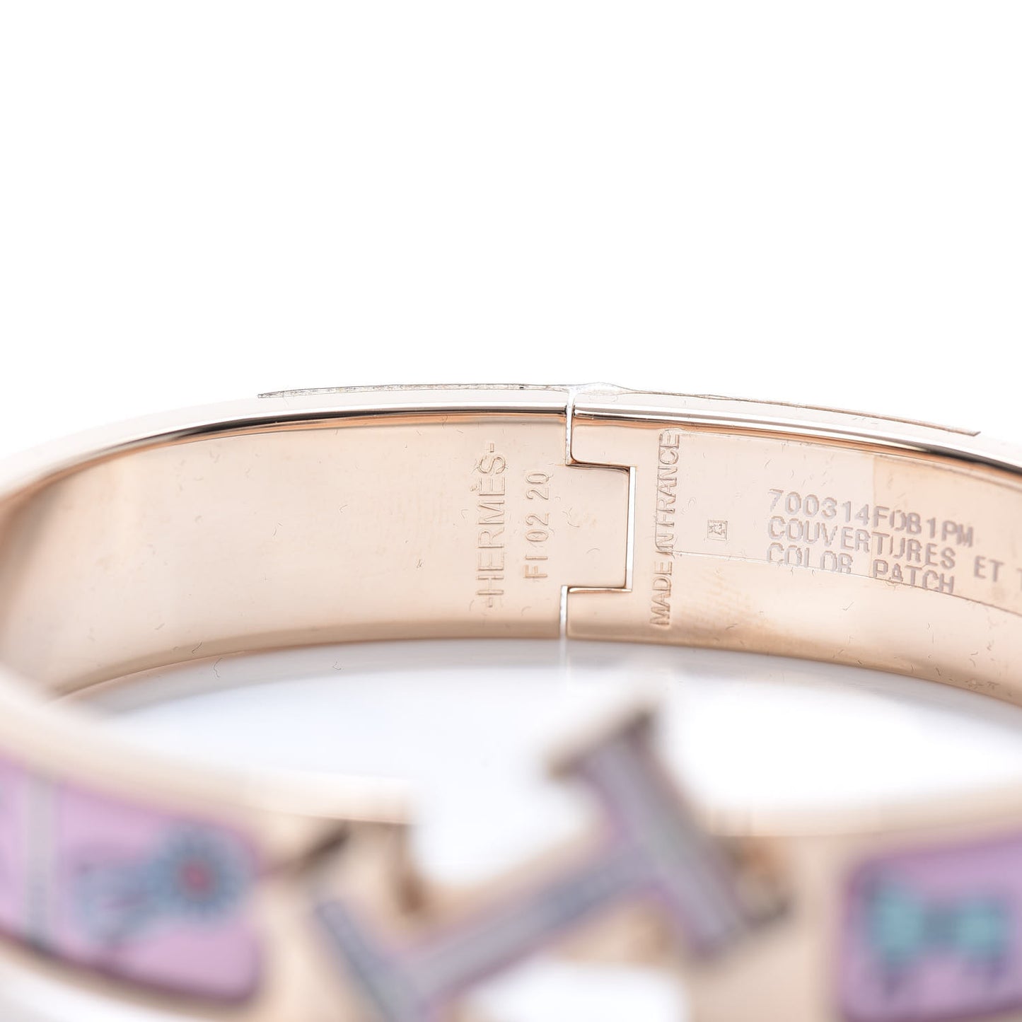 Enamel Printed Narrow Couvertures et Tenues de Jour Clic Clac H Bracelet PM Color Patch