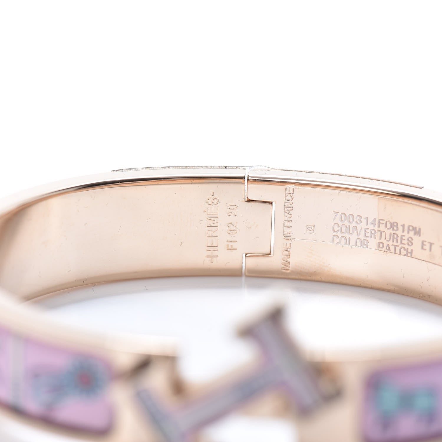 Hermes Enamel Printed Narrow Couvertures et Tenues de Jour Clic Clac H Bracelet PM Color Patch 4 of 6