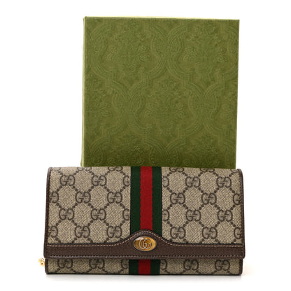 Gucci GG Supreme Monogram Web Ophidia Wallet On Chain Brown 11 of 11