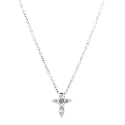 Roberto Coin 18K White Gold Diamond Tiny Treasures Baby Cross Pendant Necklace 5 of 9
