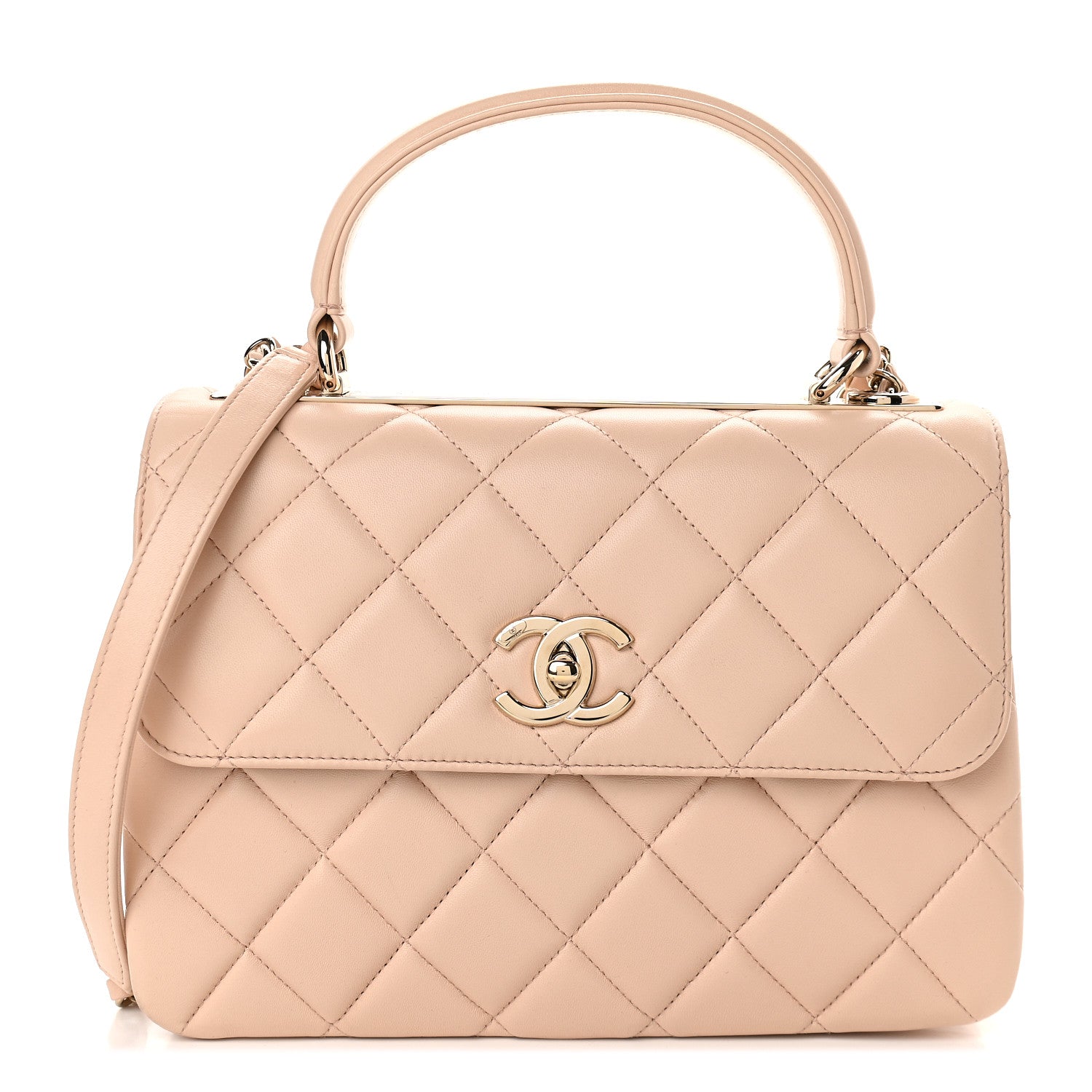Chanel Lambskin Quilted Small Trendy CC Dual Handle Flap Bag Beige 1 of 8
