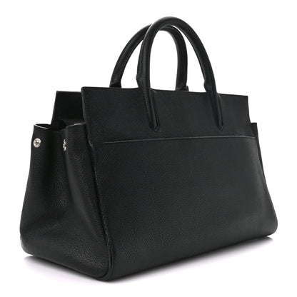 Saint Laurent Grained Calfskin Small Cabas Rive Gauche Black 3 of 11