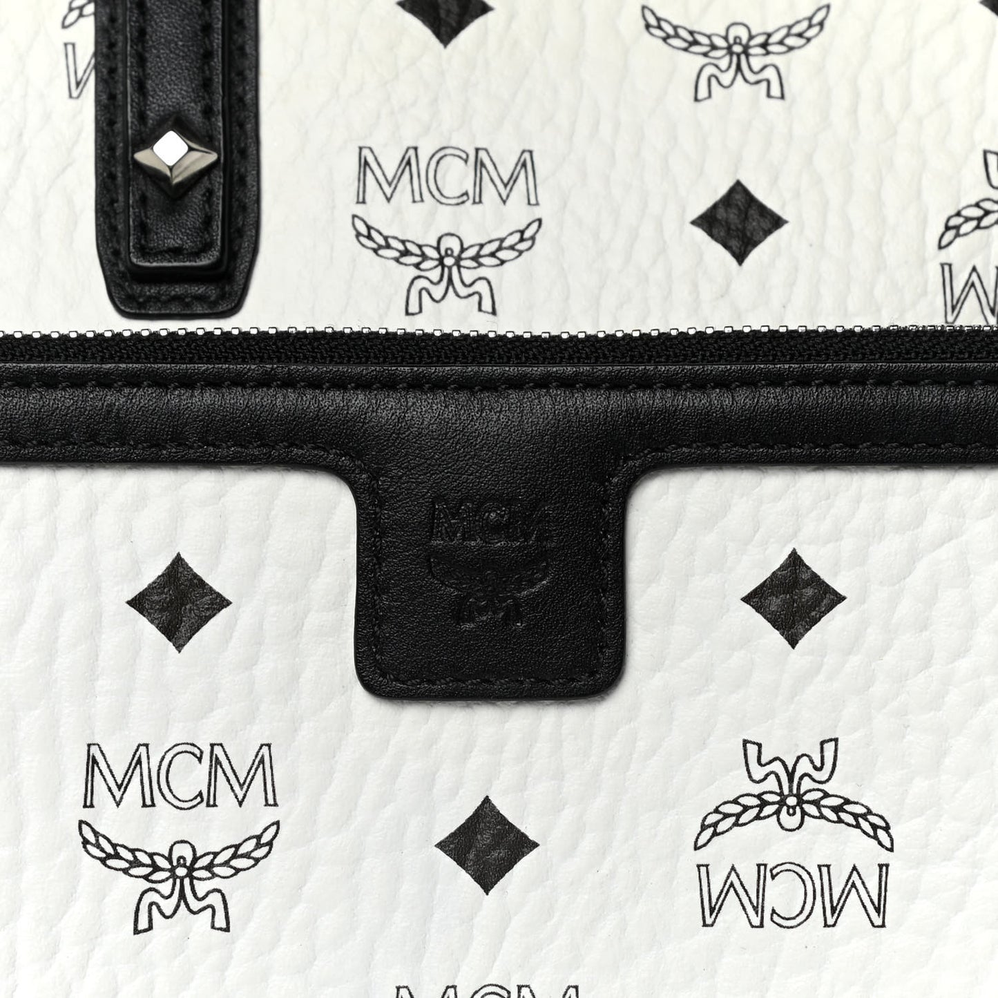 Visetos Medium Anya Zip Top Shopper Tote White