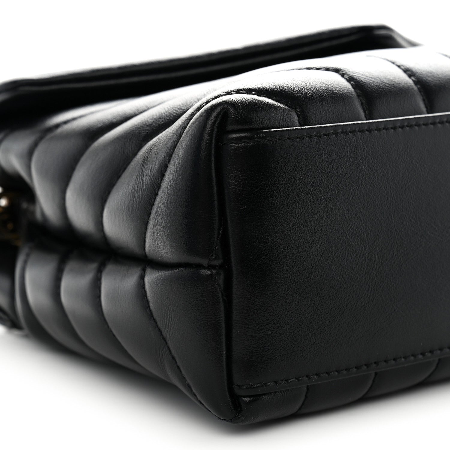 Saint Laurent Calfskin Y Quilted Monogram Small Loulou Chain Satchel Black 8 of 9