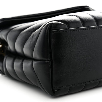 Saint Laurent Calfskin Y Quilted Monogram Small Loulou Chain Satchel Black 8 of 9