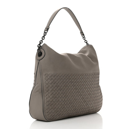 Bottega Veneta Cervo Intrecciato Flap Top Hobo Steel 2 of 16