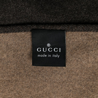 Gucci Wool Cashmere GG Monogram Blanket Dark Brown 3 of 3