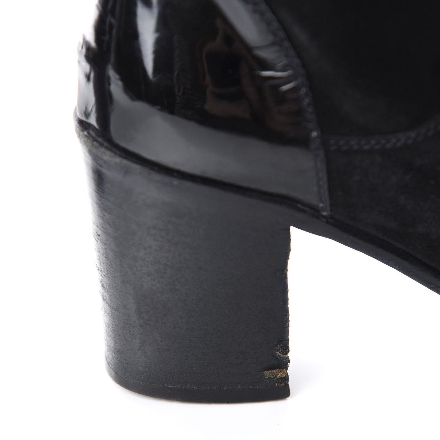 Suede Calfskin CC Knee High Boots 39.5 Black