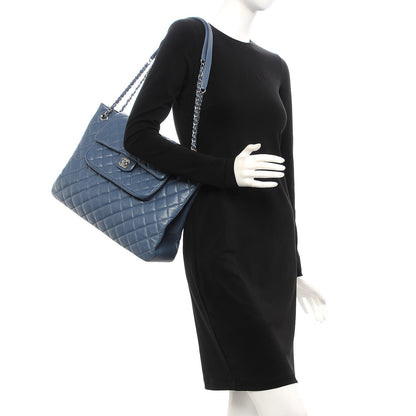 Chanel Caviar Quilted Flap Tote Blue 2 of 9