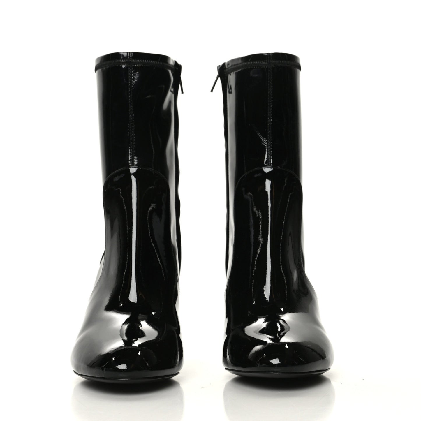 Patent Silhouette Ankle Boots 37.5 Black