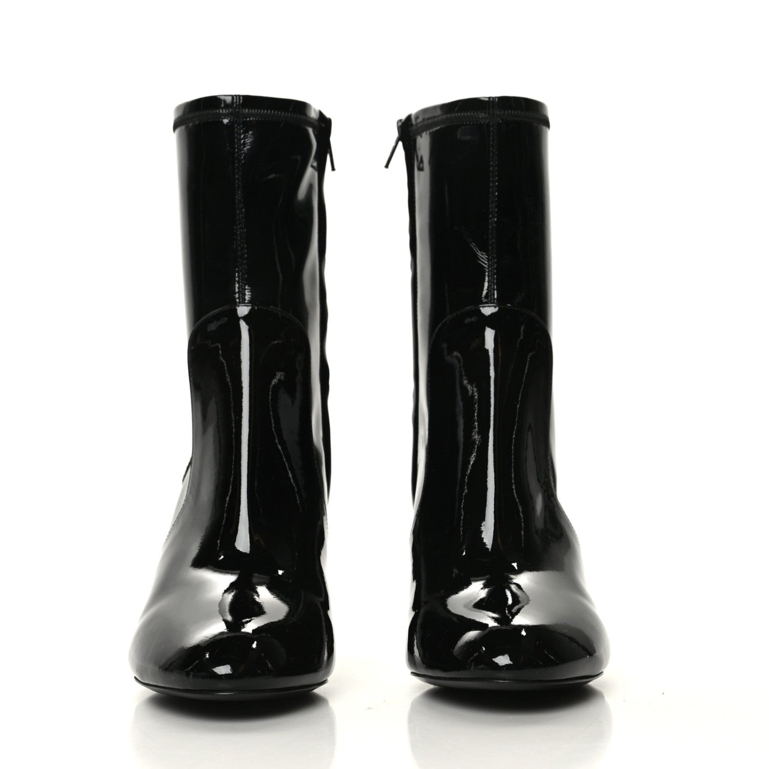 Louis Vuitton Patent Silhouette Ankle Boots 37.5 Black 2 of 7