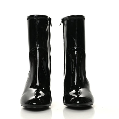 Louis Vuitton Patent Silhouette Ankle Boots 37.5 Black 2 of 7