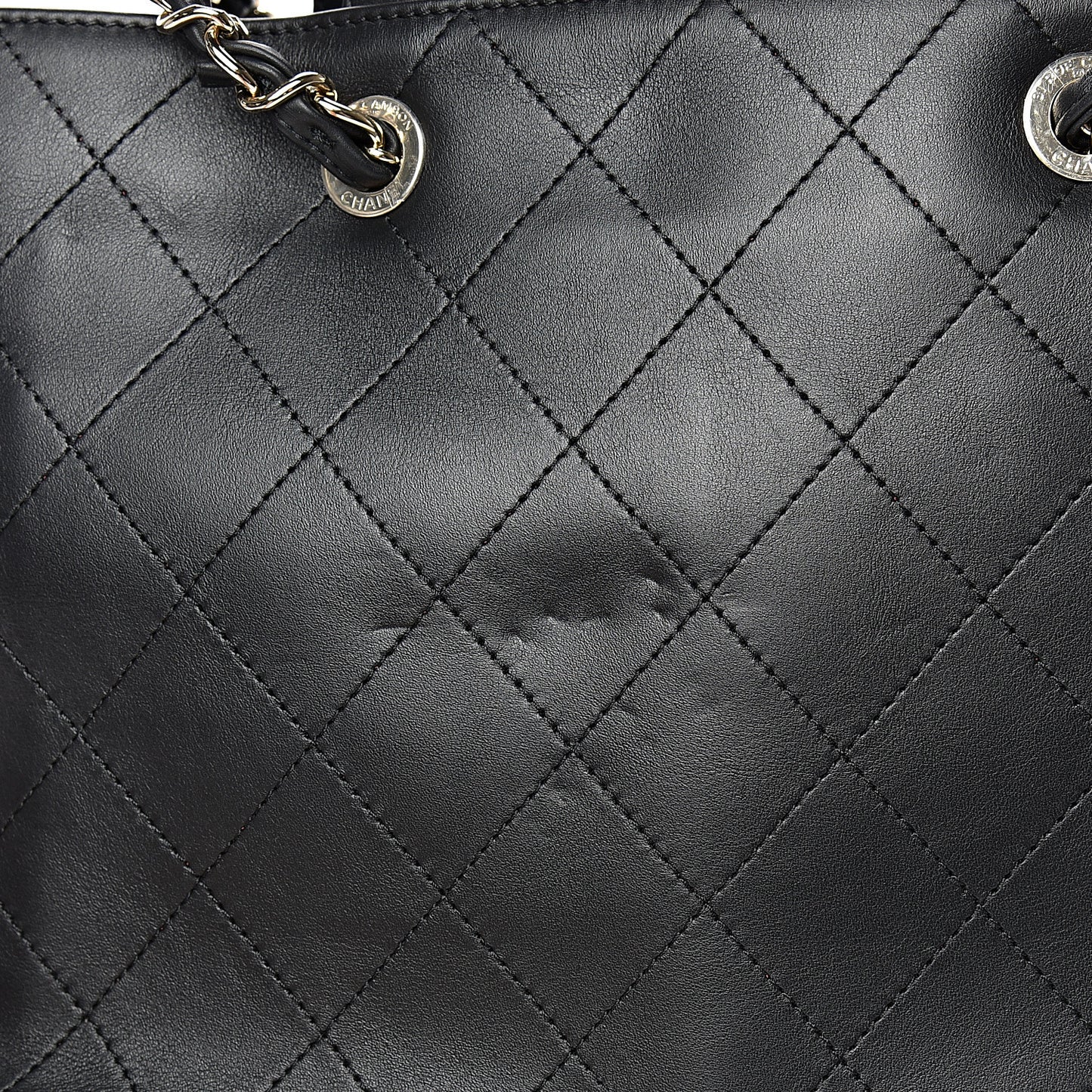 Calfskin Large Serial Shopper Tote Black