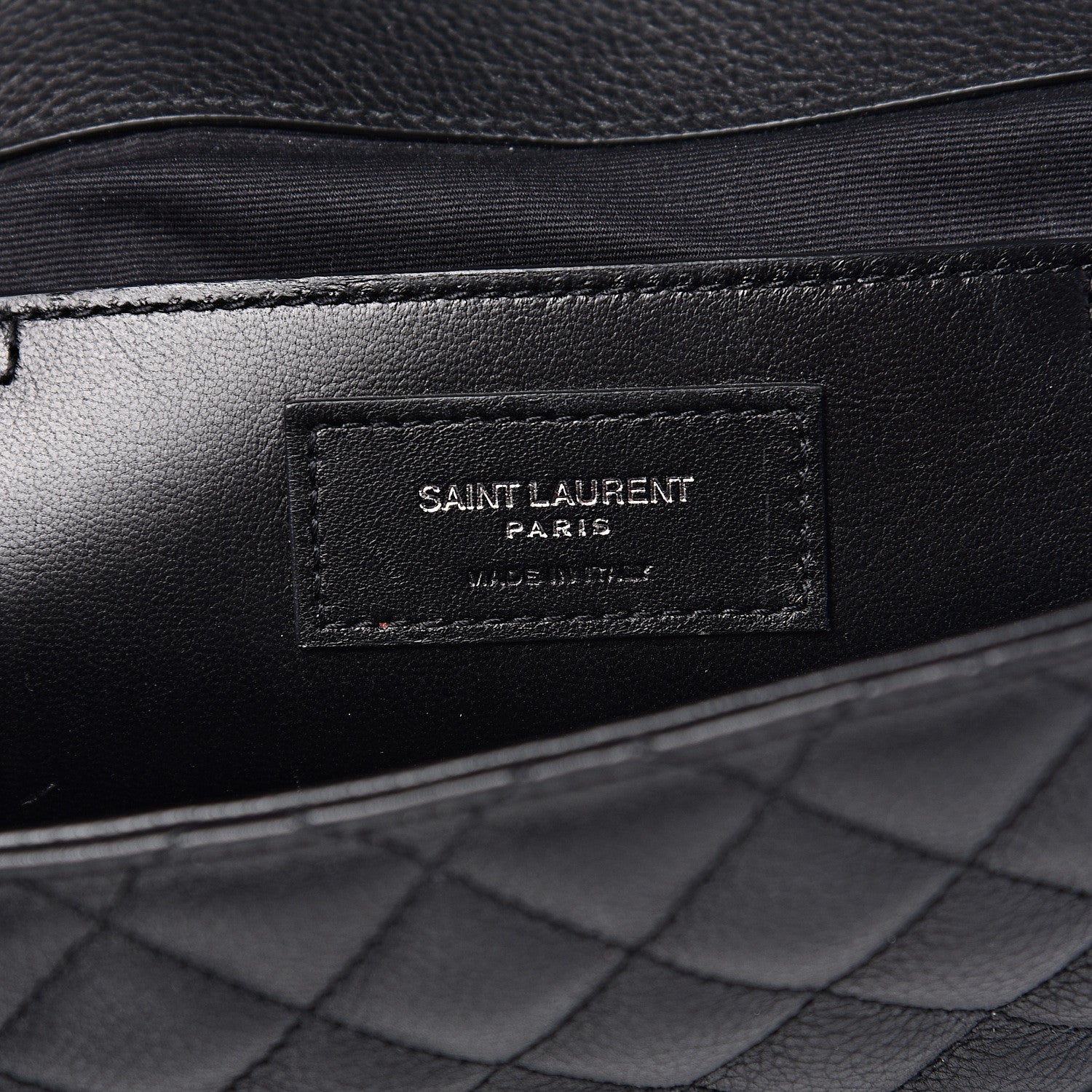 Saint Laurent Grained Calfskin Tri-Quilt Monogram Medium College Bag Black 5 of 9