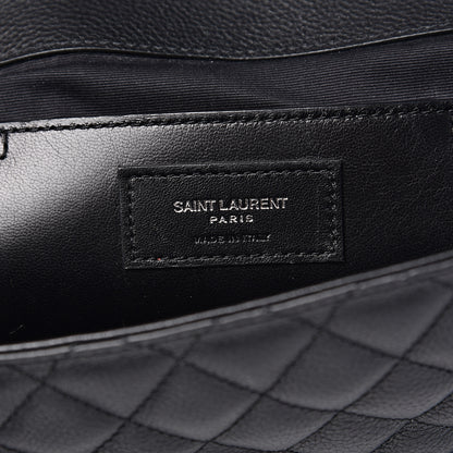 Saint Laurent Grained Calfskin Tri-Quilt Monogram Medium College Bag Black 5 of 9