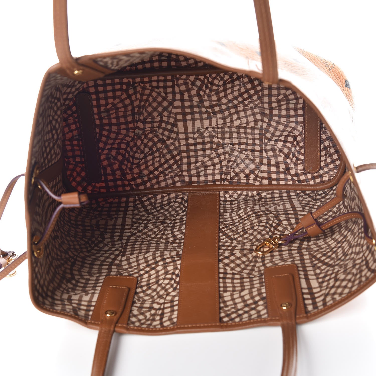 MCM Visetos Medium Liz Reversible Shopper Tote Cognac 14 of 20