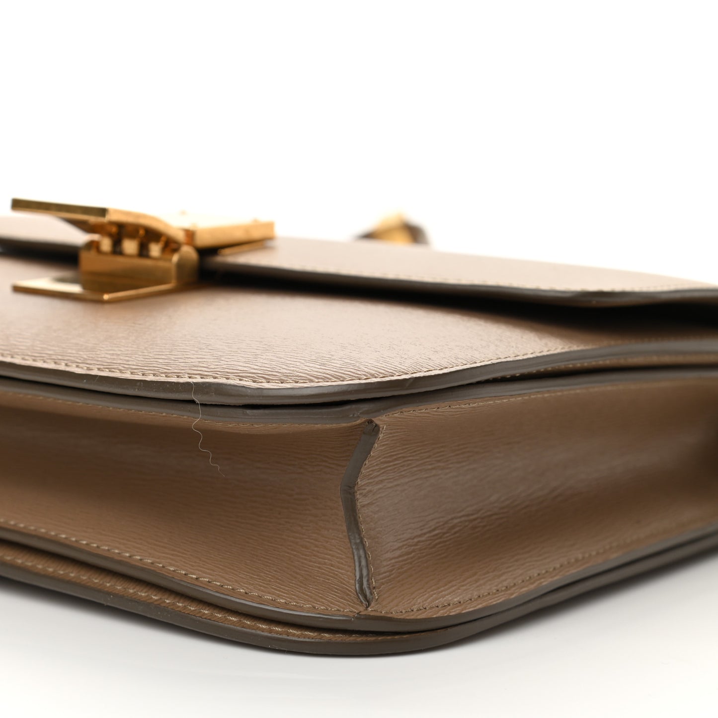 Liege Calfskin Medium Classic Box Flap Bag Taupe