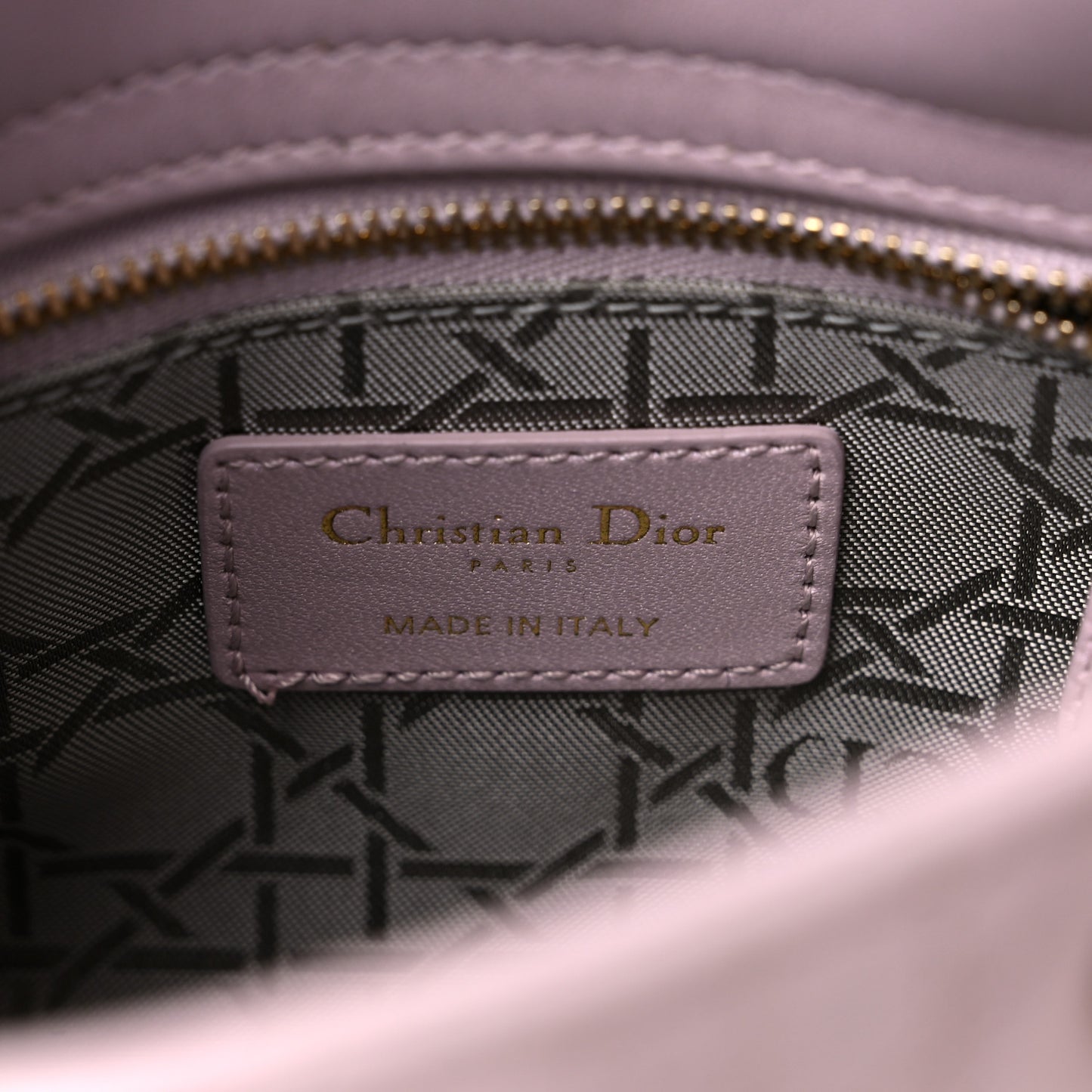 Metallic Calfskin Cannage Mini Lady Dior Pink