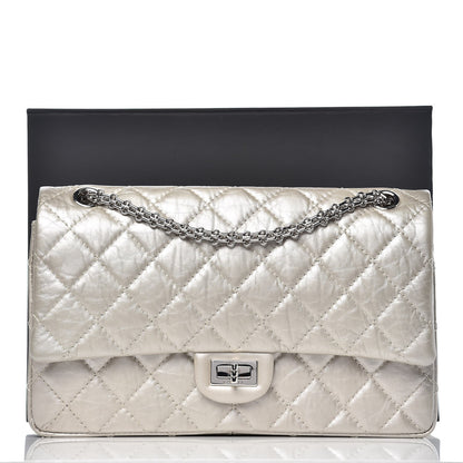 Chanel Metallic Aged Calfskin Quilted 2.55 Reissue 226 Flap Silver 8 of 8
