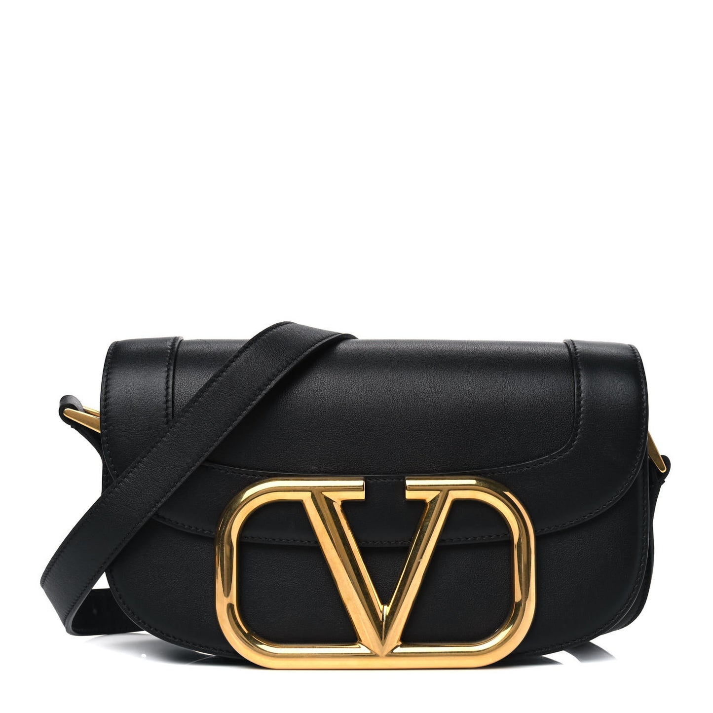 Smooth Calfskin Supervee Shoulder Bag Black