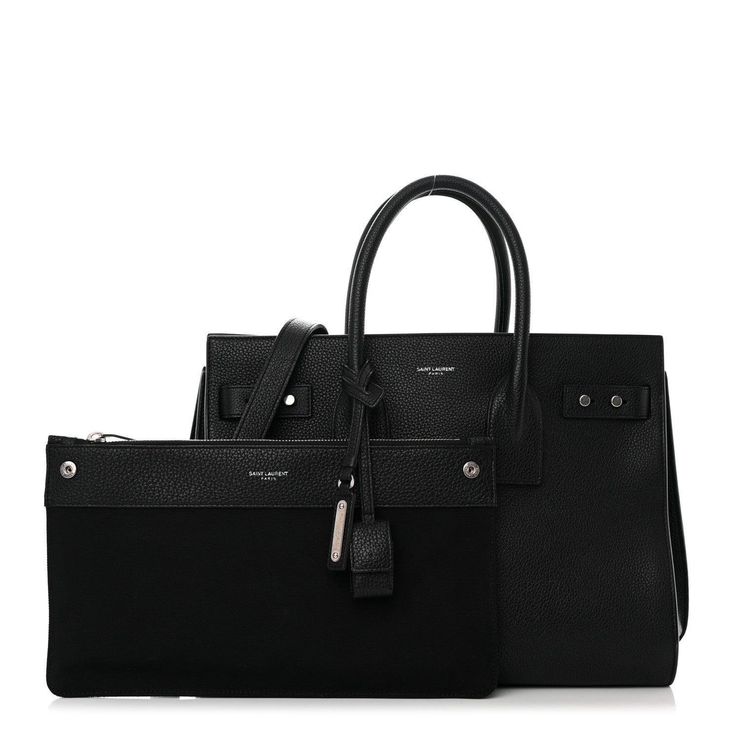 Saint Laurent Grained Calfskin Small Supple Sac De Jour Black 1 of 16