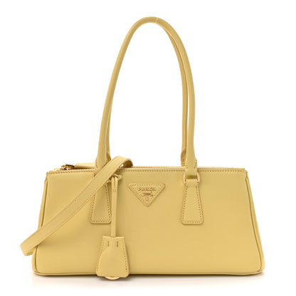 Prada Soft Grain Medium East West Galleria Double Zip Bag Vanilla 1 of 13