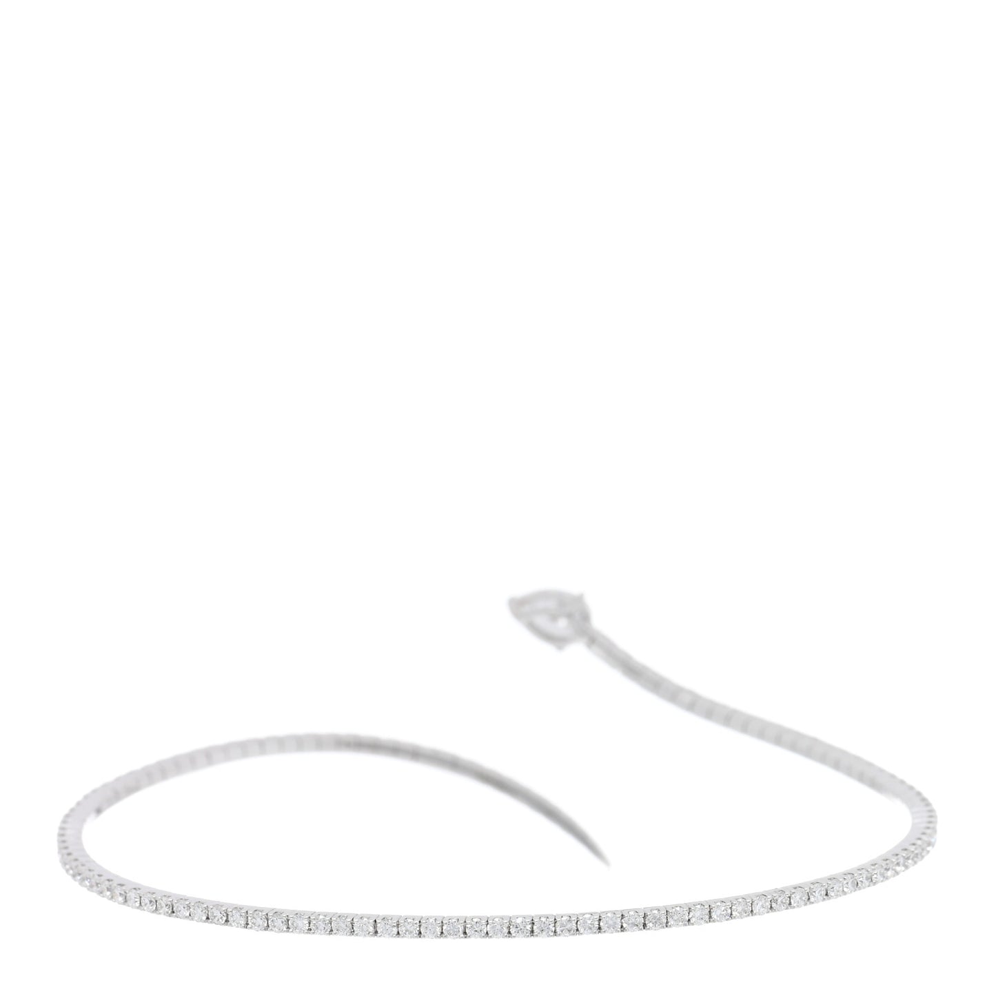 18K White Gold Diamond Snake Bangle Bracelet