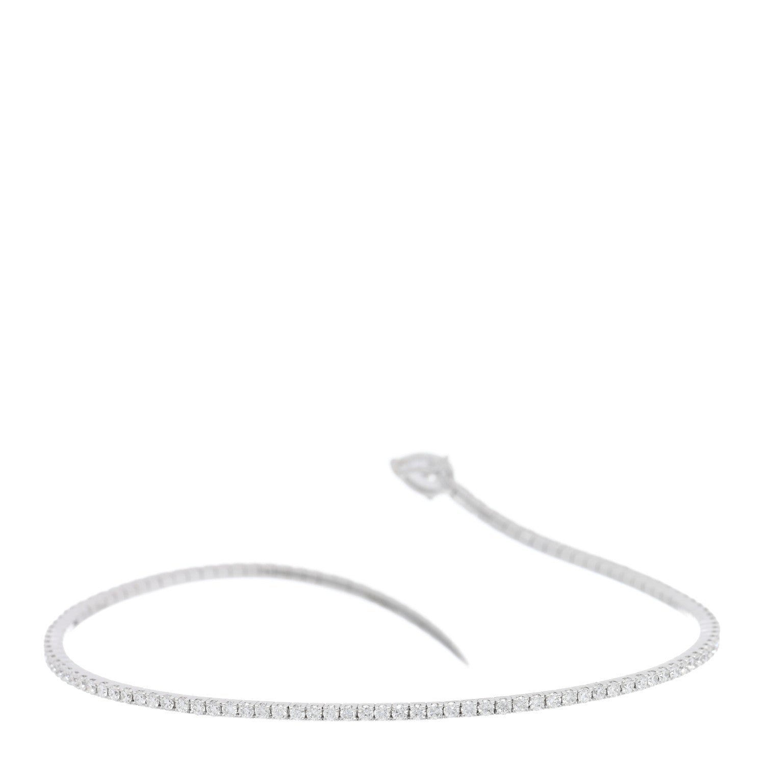 Messika 18K White Gold Diamond Snake Bangle Bracelet 2 of 3