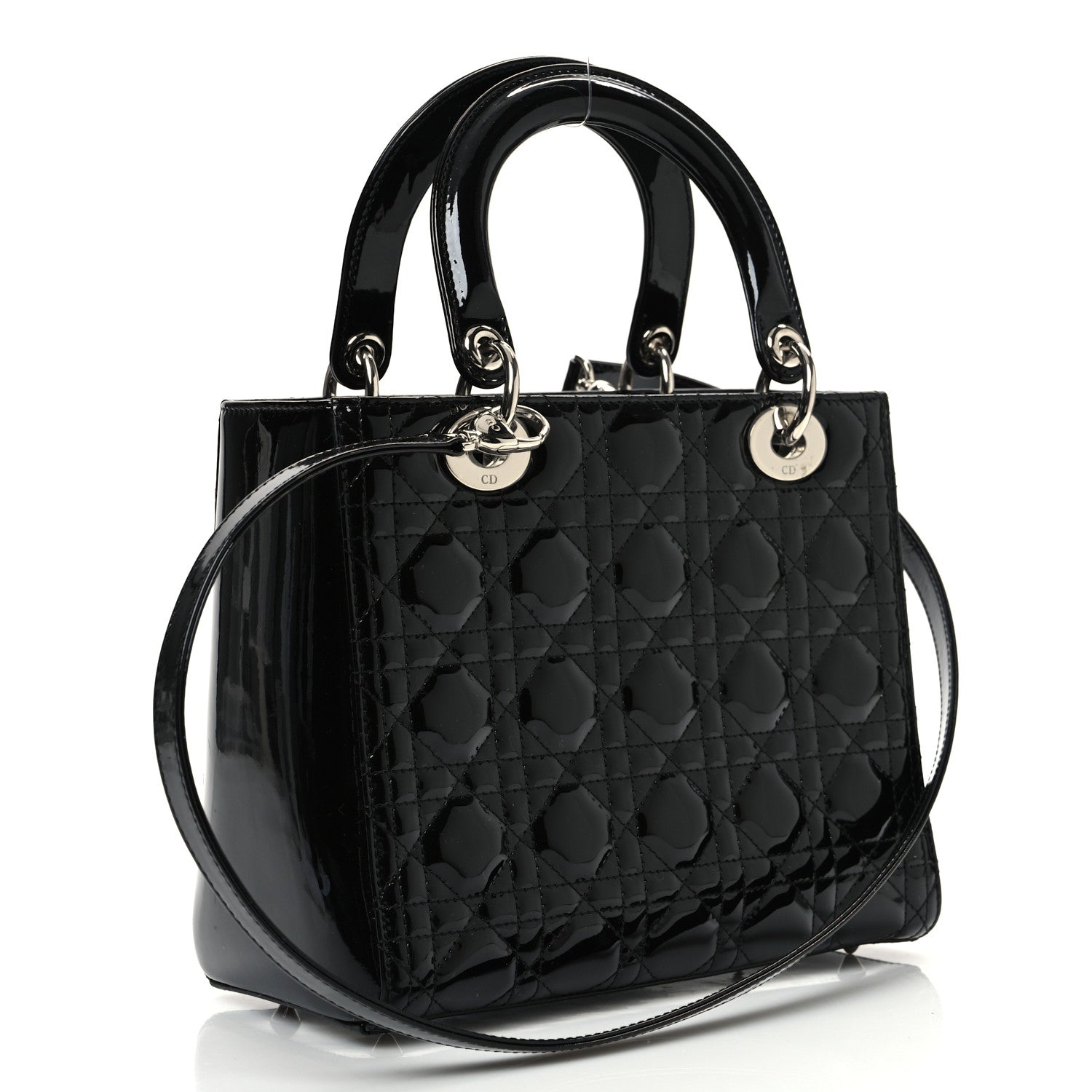Christian Dior Patent Cannage Medium Lady Dior Black 2 of 13