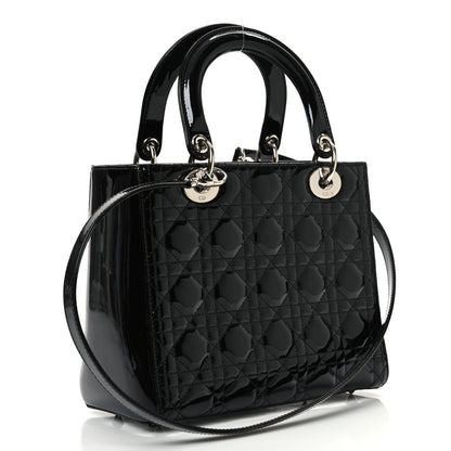 Christian Dior Patent Cannage Medium Lady Dior Black 2 of 13