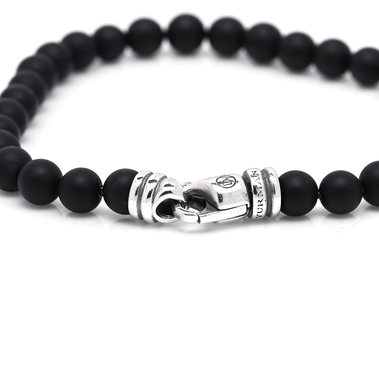 Sterling Silver Black Onyx 6mm Spiritual Beads Bracelet