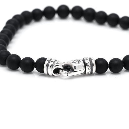 David Yurman Sterling Silver Black Onyx 6mm Spiritual Beads Bracelet 4 of 6