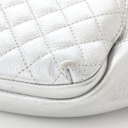 Chanel Metallic Grained Calfskin Quilted Casual Rock Waist Bag Fanny Pack Silver 13 of 15