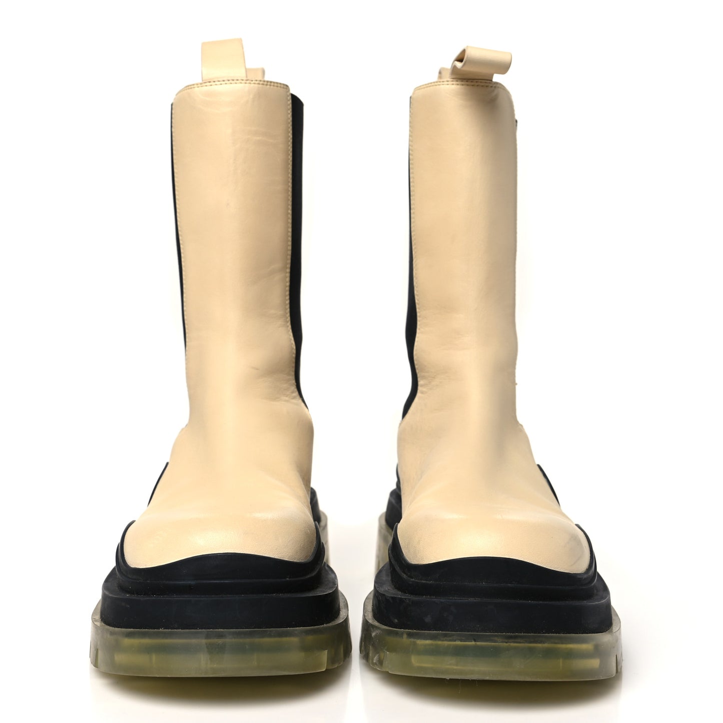 Calfskin The Tire Chelsea Boots 40.5 Vaseline Black Transparent
