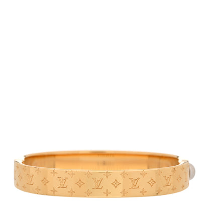 Louis Vuitton Brass Monogram Nanogram Cuff S Gold 3 of 8