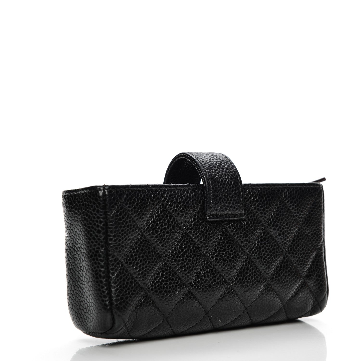 Chanel Caviar Quilted Mini Phone Holder Clutch Black 3 of 9