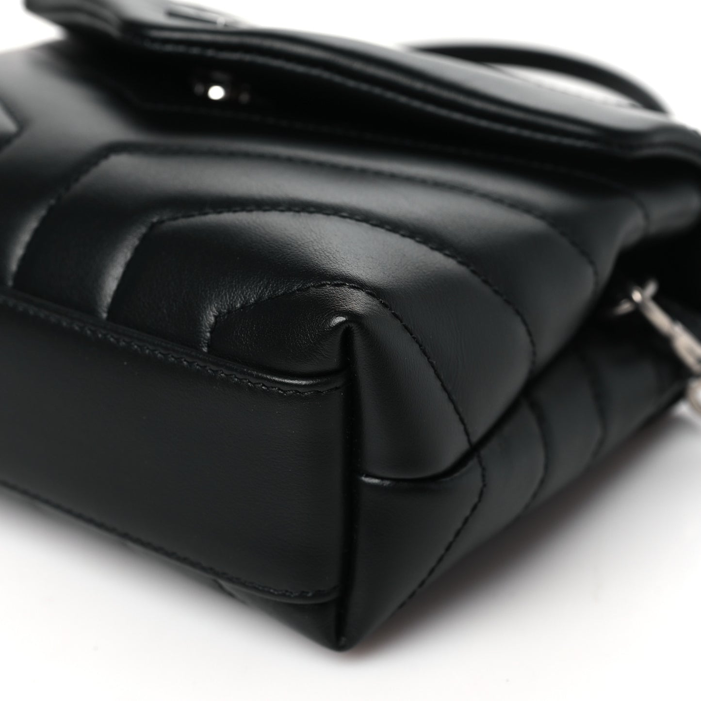 Calfskin Y Quilted Monogram Toy Loulou Crossbody Bag Black
