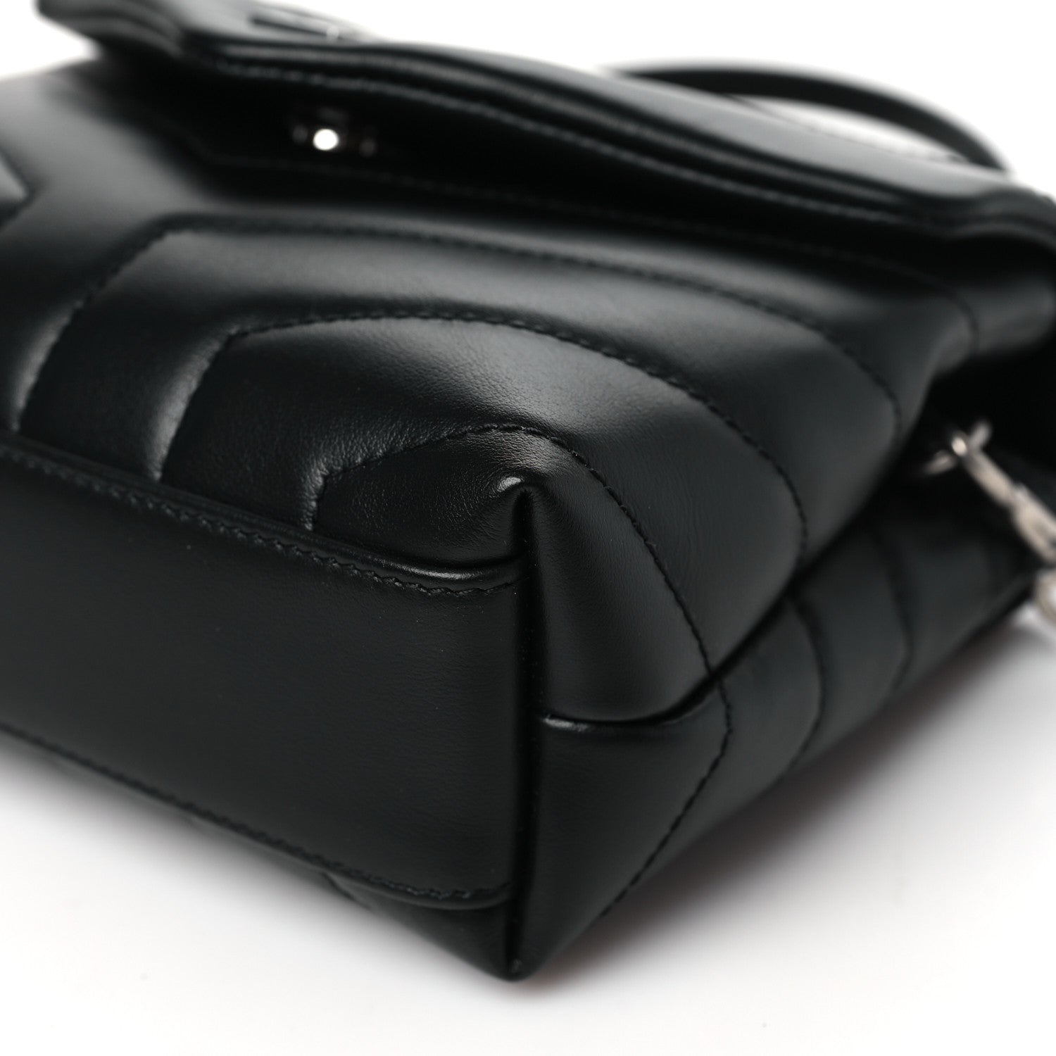 Saint Laurent Calfskin Y Quilted Monogram Toy Loulou Crossbody Bag Black 10 of 11