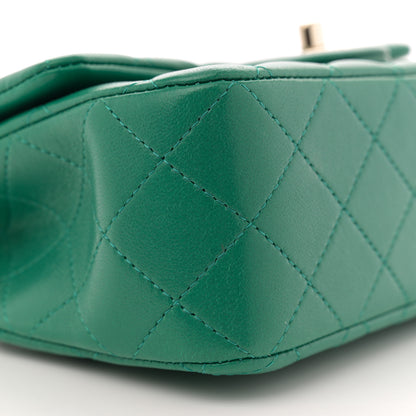Chanel Lambskin Quilted Mini Top Handle Rectangular Flap Green 9 of 12