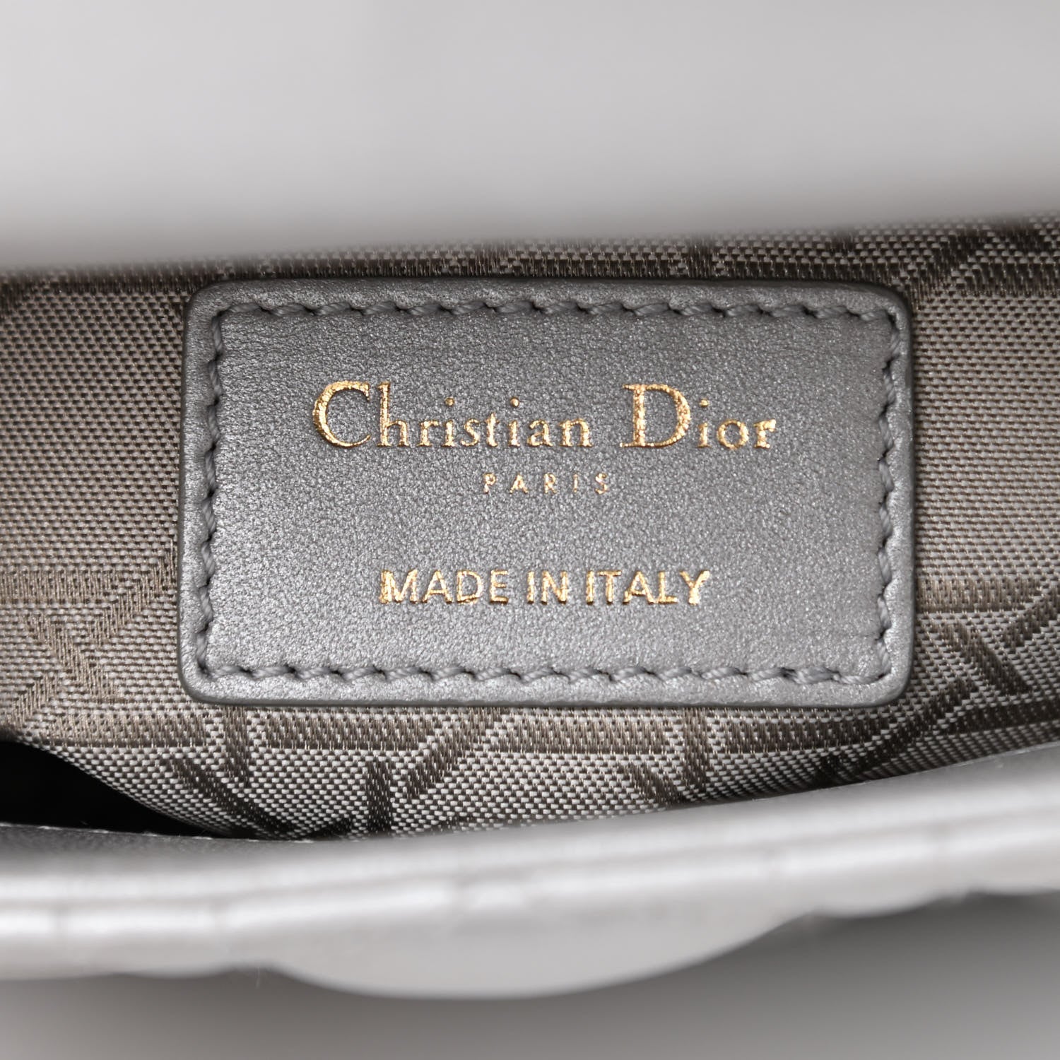 Christian Dior Metallic Lambskin Cannage Mini Lady Dior Grey 6 of 9