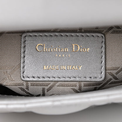 Christian Dior Metallic Lambskin Cannage Mini Lady Dior Grey 6 of 9