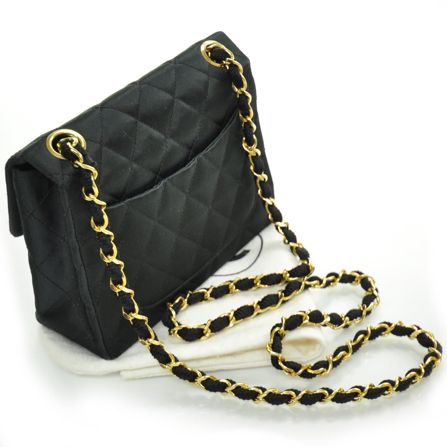 Chanel Satin Quilted Mini Flap Black 3 of 9