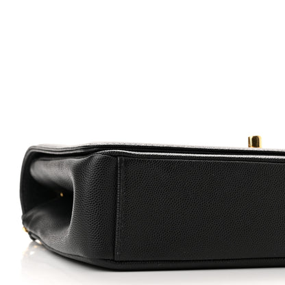 Chanel Grained Calfskin Embroidered Captain Gold Flap Bag Black 9 of 11