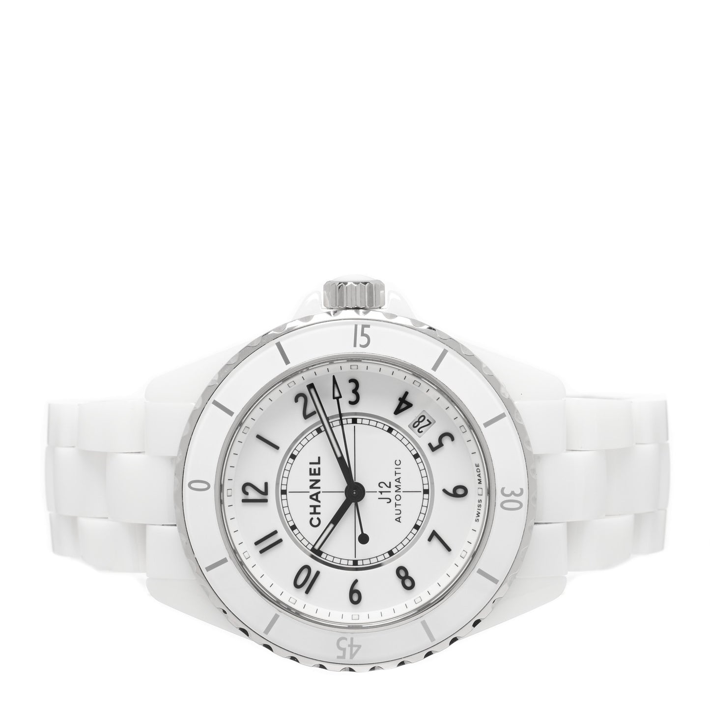 Stainless Steel Ceramic 38mm J12 Automatic Watch White