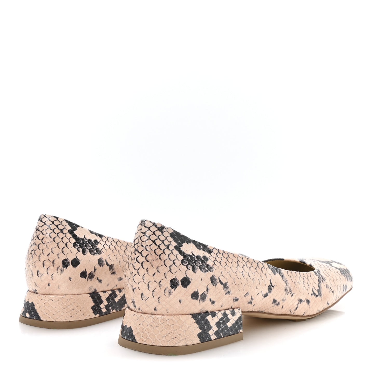 Faded Snakeskin Printed Tower Flat 40 Cantaloupe Black