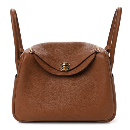 Hermes Taurillon Clemence Matte Niloticus Crocodile Touch Lindy 26 Gold 1 of 4