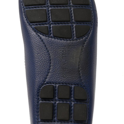 Louis Vuitton Grained Calfskin Mens Monte Carlo Car Shoe Moccasin Loafers 9 Blue 8 of 10