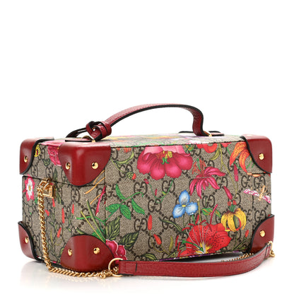 Gucci GG Supreme Monogram Flora Padlock Jewelry Case Red 3 of 14