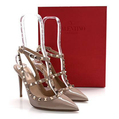 Valentino Garavani Patent Nappa Rockstud Ankle Strap 100mm Pumps 37.5 Poudre 11 of 11