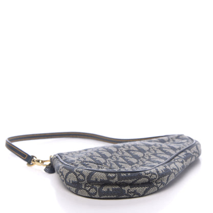 Christian Dior Monogram Mini Saddle Pochette Navy 3 of 9